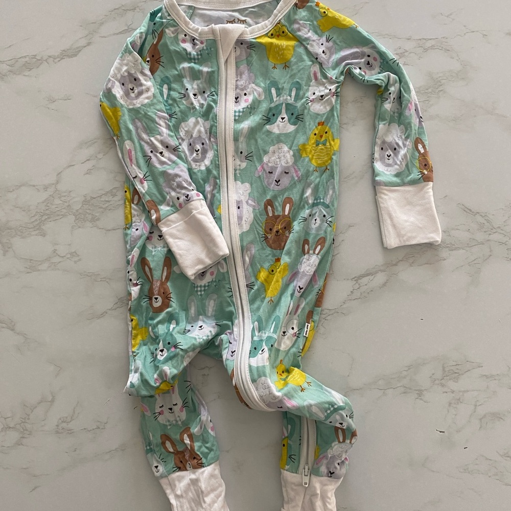Little Sleepies Bunny Print Kids Footie
